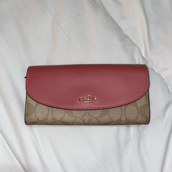 Coach Pink and Brown Wallet - Picture 1 of 7